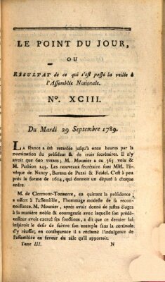 Le point du jour ou Résultat de ce qui s'est passé la veille à l'Assemblée Nationale Dienstag 29. September 1789