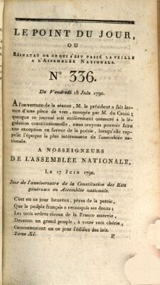 Le point du jour ou Résultat de ce qui s'est passé la veille à l'Assemblée Nationale Freitag 18. Juni 1790