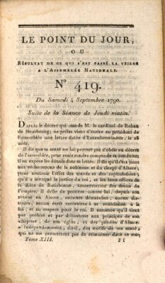 Le point du jour ou Résultat de ce qui s'est passé la veille à l'Assemblée Nationale Samstag 4. September 1790