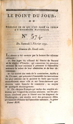 Le point du jour ou Résultat de ce qui s'est passé la veille à l'Assemblée Nationale Samstag 5. Februar 1791