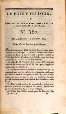 Le point du jour ou Résultat de ce qui s'est passé la veille à l'Assemblée Nationale Sonntag 13. Februar 1791