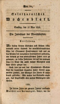 Solothurnisches Wochenblatt Samstag 16. Mai 1818