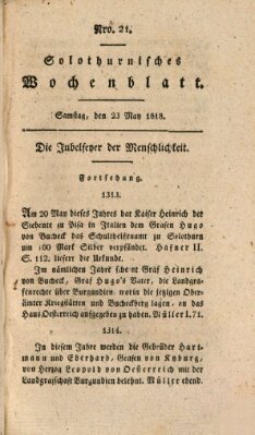 Solothurnisches Wochenblatt Samstag 23. Mai 1818