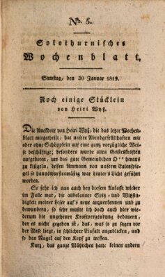 Solothurnisches Wochenblatt Samstag 30. Januar 1819