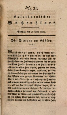 Solothurnisches Wochenblatt Samstag 26. Mai 1821