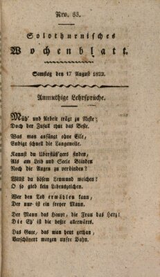 Solothurnisches Wochenblatt Samstag 17. August 1822