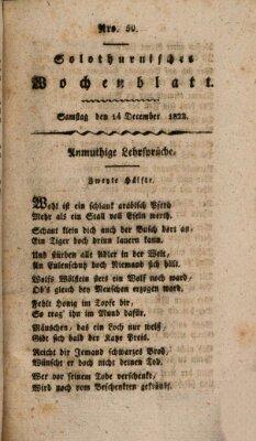 Solothurnisches Wochenblatt Samstag 14. Dezember 1822