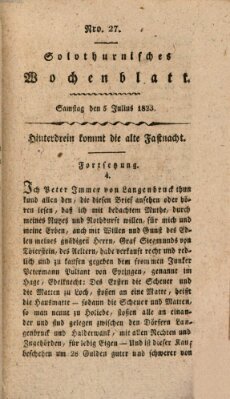 Solothurnisches Wochenblatt Samstag 5. Juli 1823