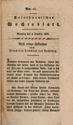 Solothurnisches Wochenblatt Samstag 4. Oktober 1823