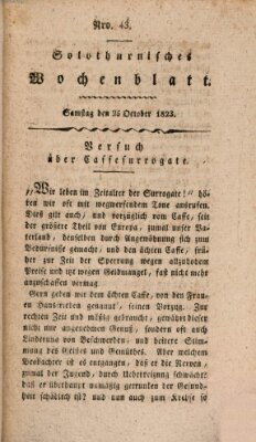 Solothurnisches Wochenblatt Samstag 25. Oktober 1823
