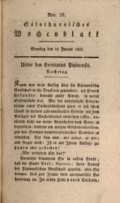 Solothurnisches Wochenblatt Samstag 18. Juni 1825