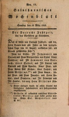 Solothurnisches Wochenblatt Samstag 18. März 1826