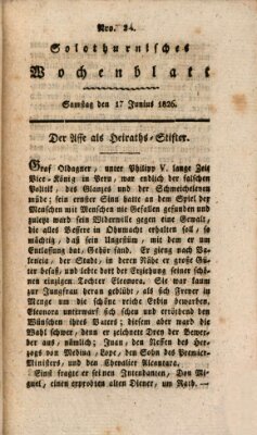 Solothurnisches Wochenblatt Samstag 17. Juni 1826