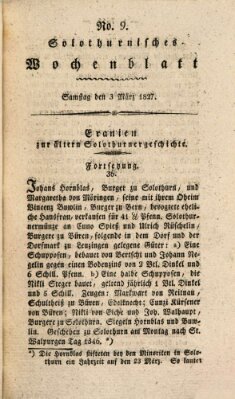 Solothurnisches Wochenblatt Samstag 3. März 1827