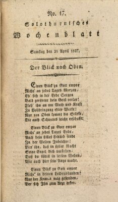 Solothurnisches Wochenblatt Samstag 28. April 1827