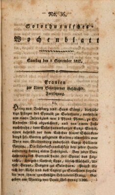 Solothurnisches Wochenblatt Samstag 8. September 1827