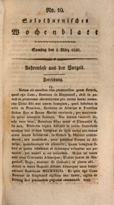 Solothurnisches Wochenblatt Samstag 6. März 1830