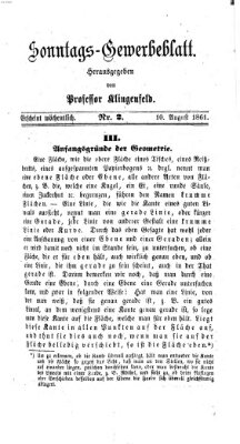 Nürnberger Sonntags-Gewerbeblatt Samstag 10. August 1861