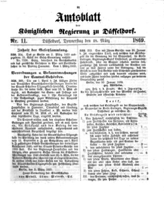 Amtsblatt für den Regierungsbezirk Düsseldorf Donnerstag 18. März 1869