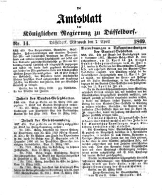 Amtsblatt für den Regierungsbezirk Düsseldorf Mittwoch 7. April 1869