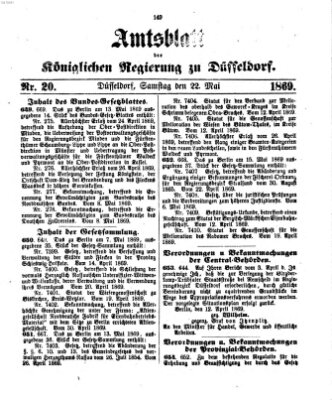 Amtsblatt für den Regierungsbezirk Düsseldorf Samstag 22. Mai 1869