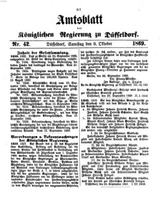 Amtsblatt für den Regierungsbezirk Düsseldorf Samstag 9. Oktober 1869