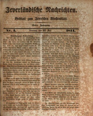 Jeverländische Nachrichten Sonntag 21. Juli 1844