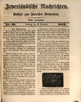 Jeverländische Nachrichten Sonntag 3. November 1844