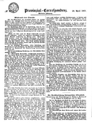 Provinzial-Correspondenz Mittwoch 28. April 1869