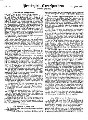 Provinzial-Correspondenz Mittwoch 2. Juni 1869