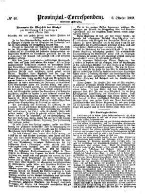 Provinzial-Correspondenz Mittwoch 6. Oktober 1869