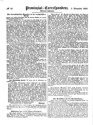 Provinzial-Correspondenz Mittwoch 3. November 1869