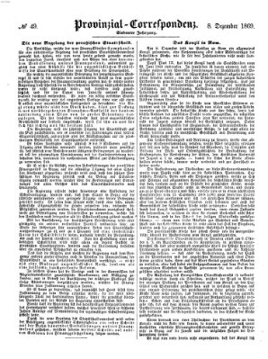 Provinzial-Correspondenz Mittwoch 8. Dezember 1869