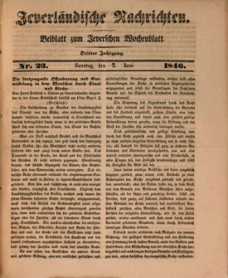 Jeverländische Nachrichten Sonntag 7. Juni 1846