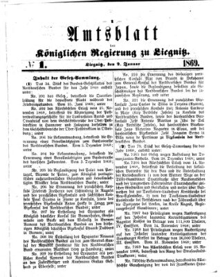Amts-Blatt der Preußischen Regierung zu Liegnitz Samstag 2. Januar 1869