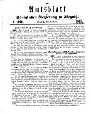 Amts-Blatt der Preußischen Regierung zu Liegnitz Samstag 6. März 1869