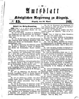 Amts-Blatt der Preußischen Regierung zu Liegnitz Samstag 10. April 1869