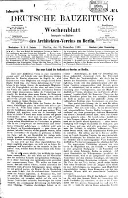 Deutsche Bauzeitung 〈Berlin〉 Donnerstag 31. Dezember 1868