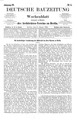 Deutsche Bauzeitung 〈Berlin〉 Donnerstag 21. Januar 1869