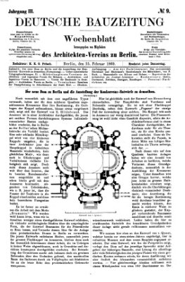 Deutsche Bauzeitung 〈Berlin〉 Donnerstag 25. Februar 1869