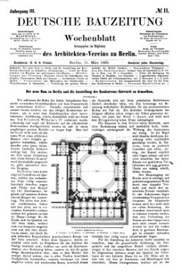 Deutsche Bauzeitung 〈Berlin〉 Donnerstag 11. März 1869