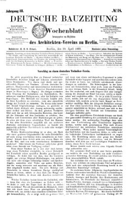 Deutsche Bauzeitung 〈Berlin〉 Donnerstag 29. April 1869