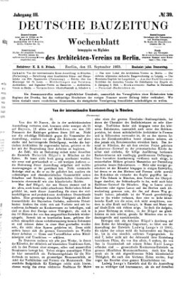 Deutsche Bauzeitung 〈Berlin〉 Donnerstag 23. September 1869