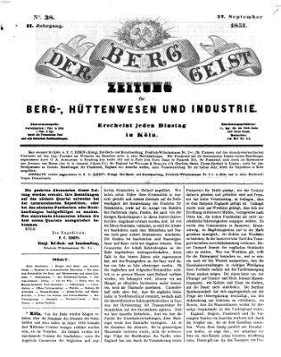 Der Berggeist Dienstag 22. September 1857