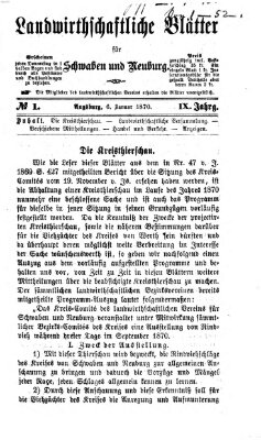 Landwirtschaftliche Blätter für Schwaben und Neuburg Donnerstag 6. Januar 1870