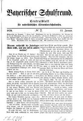Bayerischer Schulfreund Donnerstag 13. Januar 1870