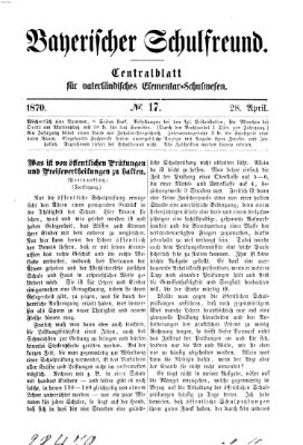 Bayerischer Schulfreund Donnerstag 28. April 1870