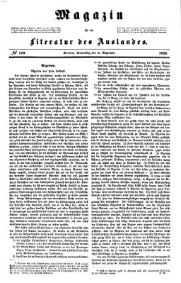 Magazin für die Literatur des Auslandes Donnerstag 13. September 1855