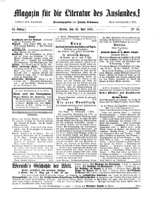 Magazin für die Literatur des Auslandes Samstag 29. Juli 1865