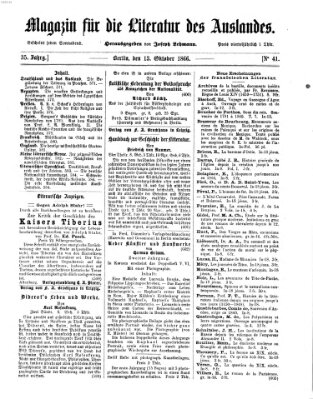 Magazin für die Literatur des Auslandes Samstag 13. Oktober 1866